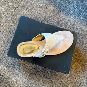 Ralph Lauren Like New White Leather Sandals